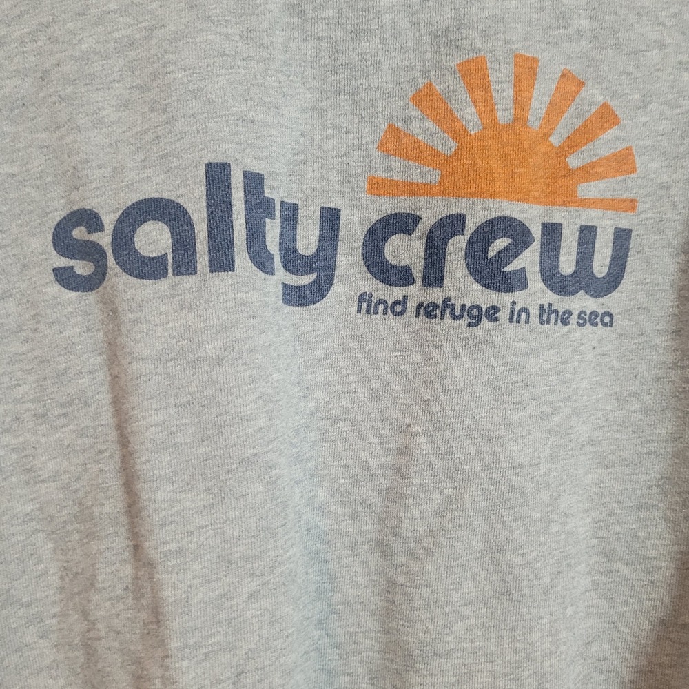 Salty Crew Womens Gray Graphic Sweatshirt Find Refuge In The Sea Size S Small - Picture 3 of 11